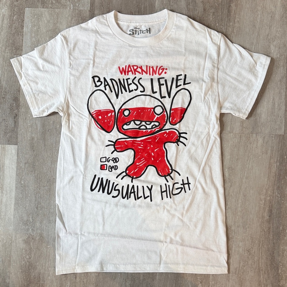 White Graphic T-Shirt with Stitch design from Lilo and Stitch size S
